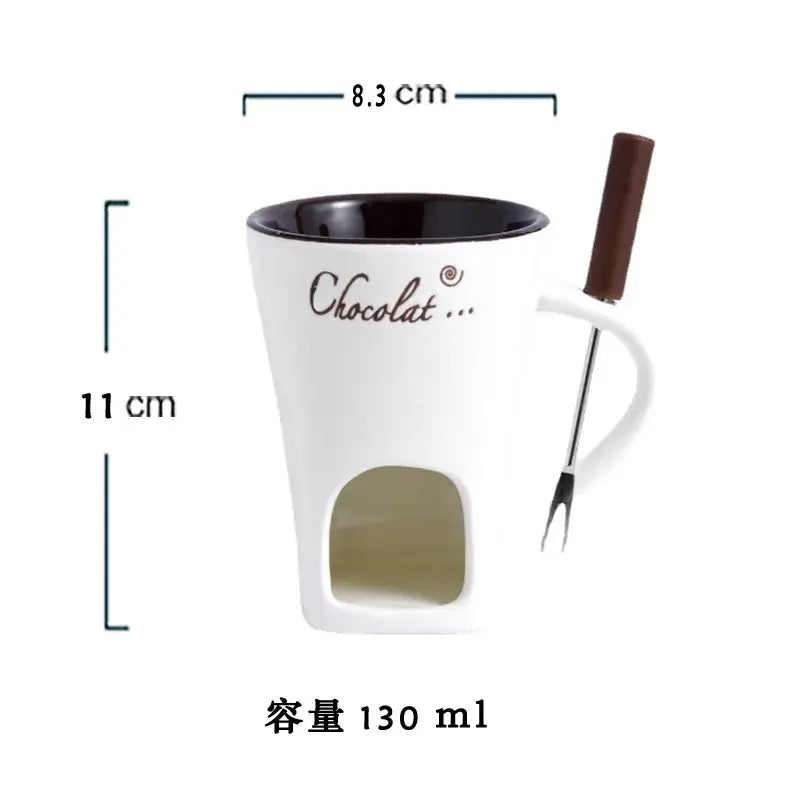 CANECA DE CERÂMICA EUROPEIA, PARA DERRETER CHOCOLATE