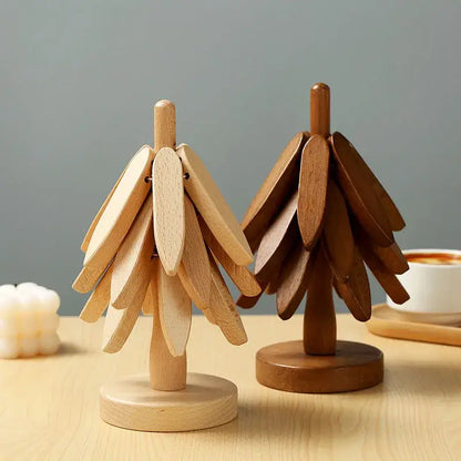 3X TAPETES DE MESA + SUPORTE EM DESIGN DE ÁRVORE - Nature's Harmony Set