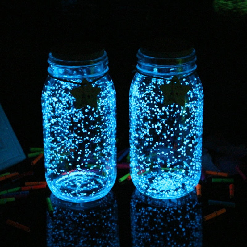 Brilho fluorescente no escuro 10g luminosa grão areia festa diy