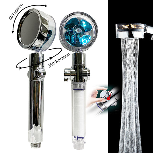 Cabeça De Chuveiro Com Hélice De Pressão Turbo Portátil